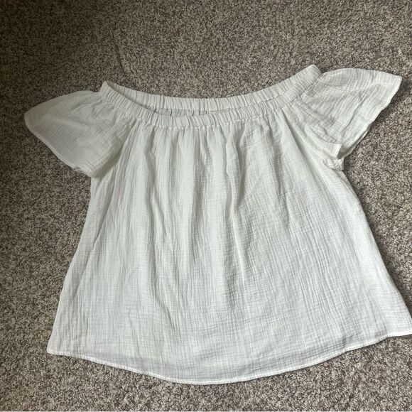 A Diva Women’s White Off the Shoulder Sexy 100% Cotton Top Blouse Size Large - Picture 11 of 11